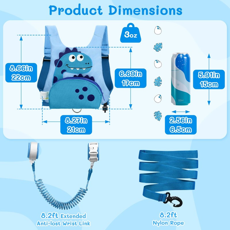 Dr.meter 3 in 1 Toddler Harness Leash + 8.2ft Anti