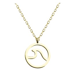 Sofia Milani - Women's Necklace 925 Silver - Circle Waves Pendant, Gold