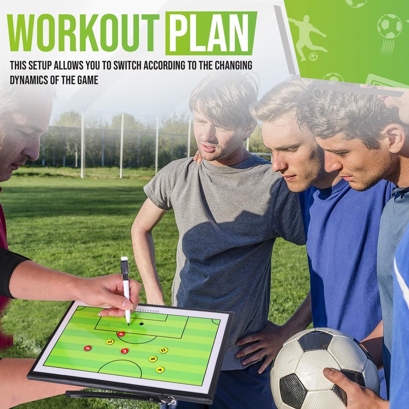 ZPU Soccer Coaching Board, Magnetic Soccer Clipboard for Coaches, Portable