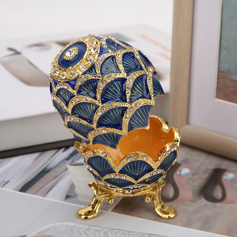 Easter Egg Trinket Box Enameled Easter Egg Jewelry Box Organizer