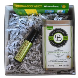 First Birthday Gift - Kids Bedtime Bundle - End of The Day Unwind Tea and Essential Oils - Essential Oil Blend in a Roller Ball & Peek-A-Boo Who? Book to Read Before Bed