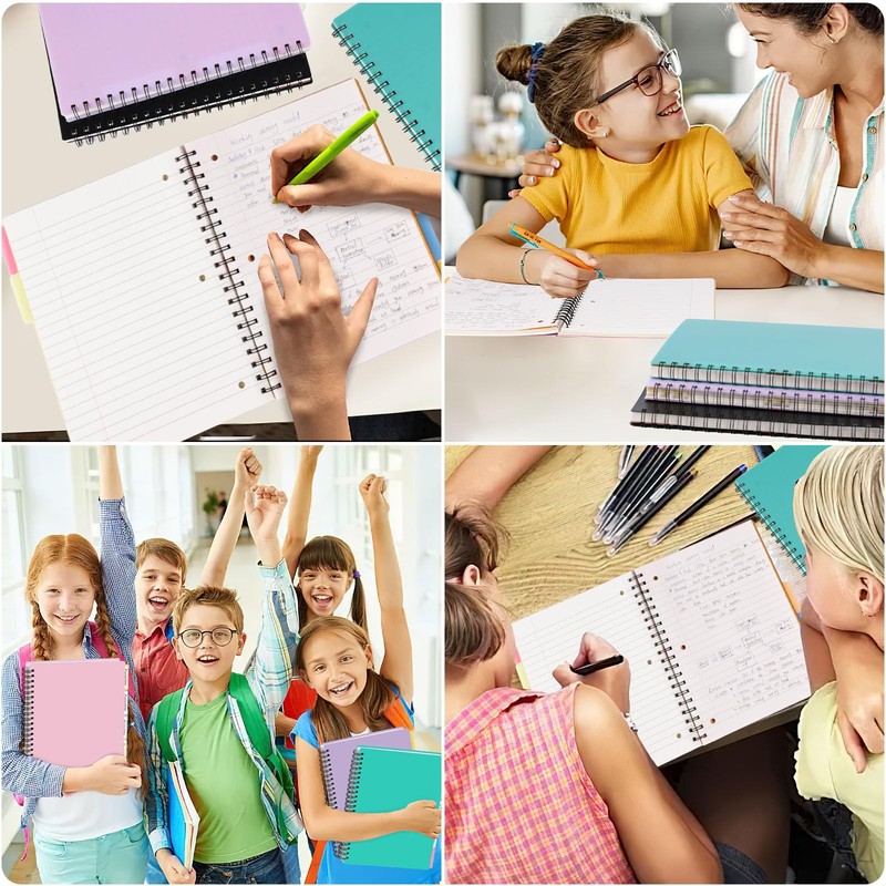 Koogel Hardcover Spiral Notebook with Tabs, A4 Journals with Deviders