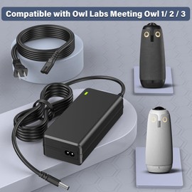 HIENADTOR 12V Charger for Owl Labs MTW100 MTW200 MTW300 Meeting HD Smart Video Conference Camera Power Cord AC/DC Adapter Supply Cable for Owl Labs Owl Pro MTW100 ADS-40SI-12-2 12036E ADS40SI122