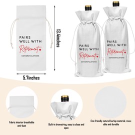 XFW White Retirement Wine Bag Retirement Gifts for Women Men Farewell Gifts for Coworkers Going Away Gift for Friends Boss