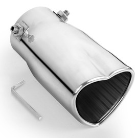 Tongze Heart Exhaust Tip 2.5" Inlet, Adjustable Stainless Steel Exhaust Pipe, Modified Exhaust Tail Pipe Universal for Most Car(Silver)