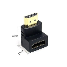 AIMALL HDMI 90 Degree Right Angle Adapter, HDMI Male to HDMI Female Converter, Gold Plated Connectors, 1080p 3D Deep Colour TrueHD DTS-HD Support