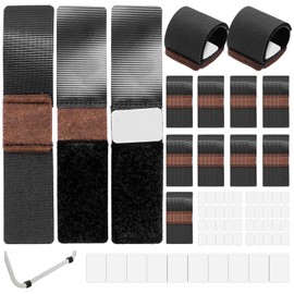 Piuluvor® Pack of 50 Furniture Felt Pads with Velcro Fastening, Felt Pads for Swing Chairs, Furniture Felt Pads, Suitable for Sledge Seats, Rocking Chair, Non-Slip and Noise Reduction