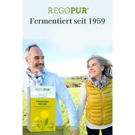 REGOPUR Organic Dandelion Extract, 1 Litre, 100% Vegan, Fermented & No Additives, Daily Dietary Supplement or 3-Month Treatment