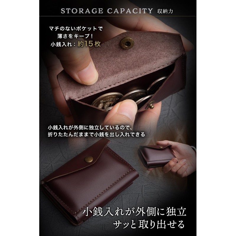 Mini Wallet, Small Wallet, Wallet, Men's Compact, Genuine Leather 1,