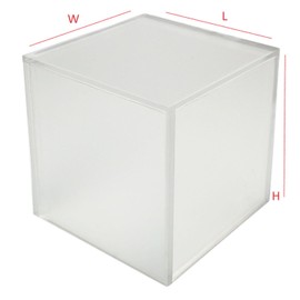 Generic T'z Tagz New 4x4x4 Frosted White Acrylic Display Box Decorative Cube Stands Bins