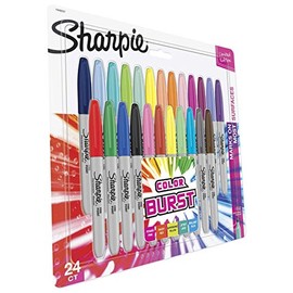 Sharpie Color Burst Markers, Fine Point, 24 Ct NEW