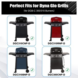 Barbqtime 4 Burner Grill Replacement Parts for Dyna-Glo DGH450CRP DGH450CRP-D DGH450CRN DGH450CRN-D DGH451CRP DGH451CRP-D, Porcelain Steel Grill Heat Tent Plates and Stainless Steel Burner Tube Kit