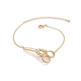 coadipress Cute Scissors Bracelet for Women Minimalist Gold Silver Plated Adjustable Scissors Shape Link Bracelet,Charm Chain Bracelet for Women Hairdresser Seamstress Gift (Gold)