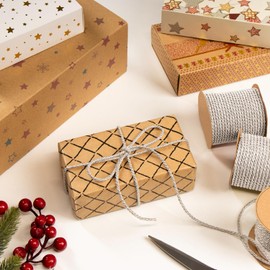 com-four® 3 x Decorative Ribbons Silver – Christmas Set Gift Cord 400 cm Each – Gift Ribbon for Crafts and Packaging – Sturdy Cord (3 Pieces – Plastic – Silver)