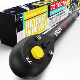 KIRXST 3/8" Drive Ratchet Handle 72 Teeth Quick Release Reversible Ratchet Wrench Socket Wrench Handle for Car Repair, 230mm