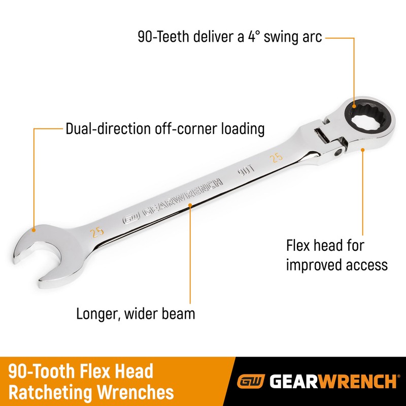 GEARWRENCH 13mm 4 Degree Swing Arch 12 Point Flex Head