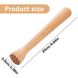 Matwsec Wooden Muddler for Cocktails, Durable Muddler for Lemonade, Professional Bar Muddler Tool, Home and Bar Muddler for Mojitos, Fruit Drinks (10 Inch)