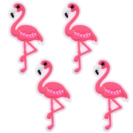 Newbloam Flamingo Shoe Charms; Cute Flamingo Charms for Clog Shoes Decoration Cute Animal Shoes Charm for Kids Adults Animal Lover, PVC Shoe Charm Accessories Decoration Gifts 4 Pcs, Plastic, No
