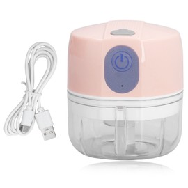 Electric Garlic Masher Mini Wireless Automatic Garlic Chopper for Kitchen Cooking 100ml Coral Pink