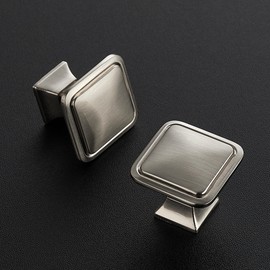 Ravinte 30 Pack Solid Single Hole Square Foot Cabinet Arch Knobs Kitchen Cabinet Knobs Brushed Nickle Cabinet Knobs Silver Drawer Pulls Kitchen Cabinet Hardware Knobs for Cabinets Cupboard Handles