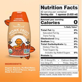 SweetLeaf Caramel Liquid Monk Fruit - Monk Fruit Liquid Sweetener Drops, Organic Monk Fruit Extract, Zero Calorie Sweetener, Sugar Free, Keto Friendly, Erythritol Free - 1.7 Fl Oz (Pack of 3)