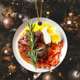 Christmas Ornaments 2023 Grills Master Meat Kebab Christmas Tree Ornament Middle Easterns Food Cooking Ornament Keepsake Turkish Restaurant Kabob Food Pendant for Christmas Tree Decorations Ceramic