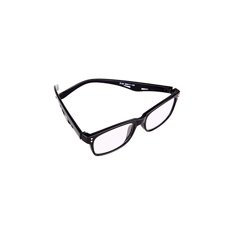 PLOPLO High Magnification Power Reading Glasses Readers 4.00-6.00 (Black, +4.0)