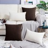BRAWARM Chenille Throw Pillow Covers 16x16 Inches - Pack of
