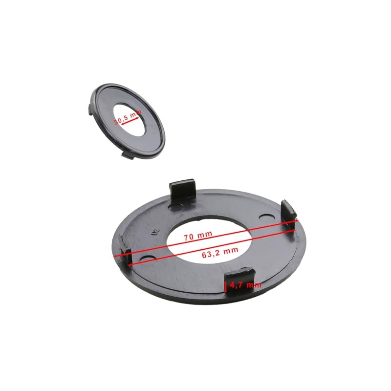 LST 4x Felgendeckel Naben Abdeckung Schwarz ø 70mm Blende Nabendeckel