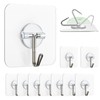 Lomrsiul Adhesive Wall Hooks for Hanging, Clear Removable Window Hooks