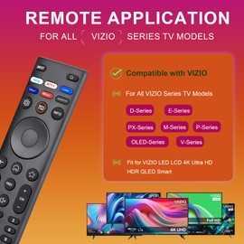 Replacement Remote for VIZIO Smart TVs - Universal Remote Control Compatible with XRT140/ XRT136/ XRT260/ XRT270 & D/E/M/P/V/PX/OLED Series, 4K UHD HDR SmartCast, LED LCD HD TV Accessories