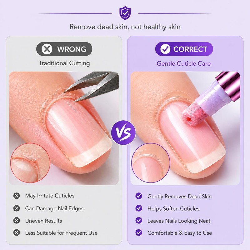 2 Pack 2-in-1 Ceramic Cuticle Oil Pusher Pen for Nail