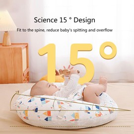 Eofnengsohio Baby Nursing Pillow for Breastfeeding Infant Feeding Pillow with Soft Removable Cover Ajustable & Portable for Baby (Pink, 60x55cm)