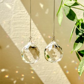 TANAKA / YA Domestic Genuine Suncatcher, Crystal, Crystal Prism, Elegant, Carefully Selected, Highly Transparent, Hanging Chandelier, For Window Suncatchers, For Interior Use, Multiple Facets Cut to