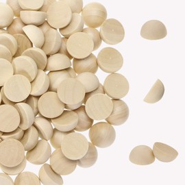 Shapenty 120PCS Half Round Wooden Balls Dome Beads Natural Unfinished Smooth Split Wood Hemisphere for Christmas Ornaments Painting DIY Wreaths Party Table Door Decoration Art Craft Project (20mm)