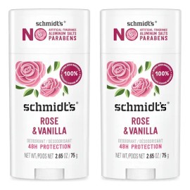 Desodorante Natural Unisex Aroma Rosa Y Vainilla 2 Pz                                                                                                 