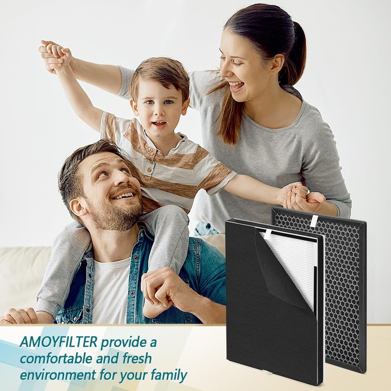 AMOYFILTER XP360 Replacement Filter, 1x Activated Carbon Filter and 5x