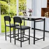 Faux Marble Table Set with 2 Upholstered Chairs, 3 Piece