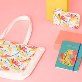 Draeger Paris - Tote Bag Panter Wild Cat - Lightweight, Robust and Ultra Soft - Spacious Interior - Tote Bag Made of 100% Cotton - Reusable Shopping Bag