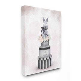 Stupell Industries Fashion Rabbit Box Stack Pink Painting, Design by Artist Ziwei Li Wall Art, 36 x 48, Canvas