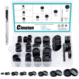 Cimeton 100Pcs 8 Sizes Rubber Grommet Assortment Kit Double Sided Round Rubber Hole Plug for Automotive Plumbing Drill Hole 5/8" 13/16" 7/8" 1" 1-1/16"1-3/16" 1-3/8"1-1/2"