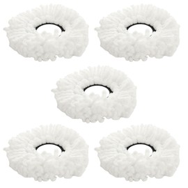 5pcs Mop Head Replacement for Standard Rotating Universal Spin Mop Replacement Mop Heads Mop Microfibre Refill (Round Mop Head)