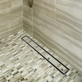 Neodrain 30-Inch Linear Shower Drain with Tile Insert Grate,Brushed 304 Stainless Steel Rectangle Shower Floor Drain, Linear Drain with Leveling Feet, Hair Strainer