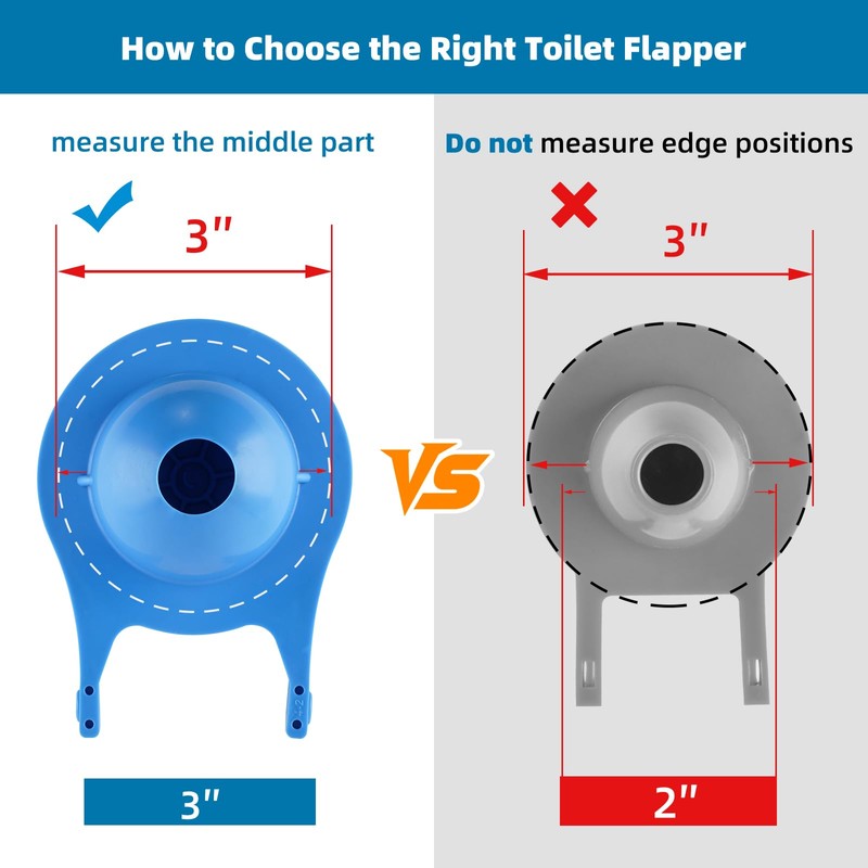 Hibbent Large 3-Inch Toilet Flapper Replacement Compatible with Gerber 99-788,