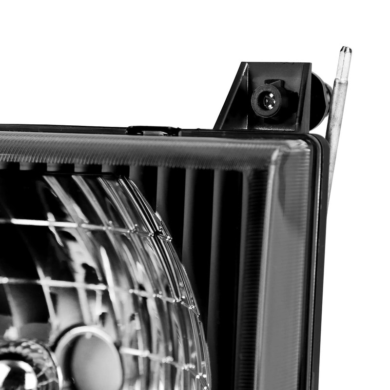 Spec-D Tuning Black Headlights+Corner Lamps Compatible with Ford Econoline Van