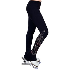 NY2 SPORTSWEAR Figure Skating Practice Pants with Rhinestones R79 (Child Large) Black
