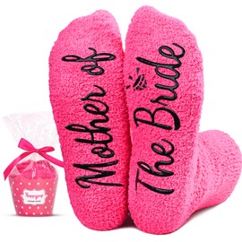 HAPPYPOP Mother of the Bride Gifts - Wedding Gifts for Mom of the Bride, Wedding Socks for Mother in Law Pink