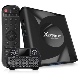 Android TV Box,Smart TV Box Android 13.0 4GB RAM 64GB ROM Quad-core 64bit Android Box Builtin WiFi6 2.4G 5G WiFi and Bluetooth 5.0 Support 3D 8K H.265 Videos Internet TV Box with Wireless Keyboard