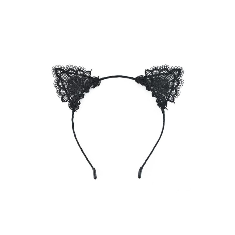 EROSPA Cat Ears Headband Lace – Black – Carnival Fancy