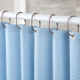 24 Pcs Shower Curtain Rings, Goowin Shower Curtain Hooks, Oval Snap Shower Rings for Curtain, Metal Shower Curtain Rings Rust Proof, Glide Smoothly Shower Hooks for Shower Curtain Rod (Bronze)